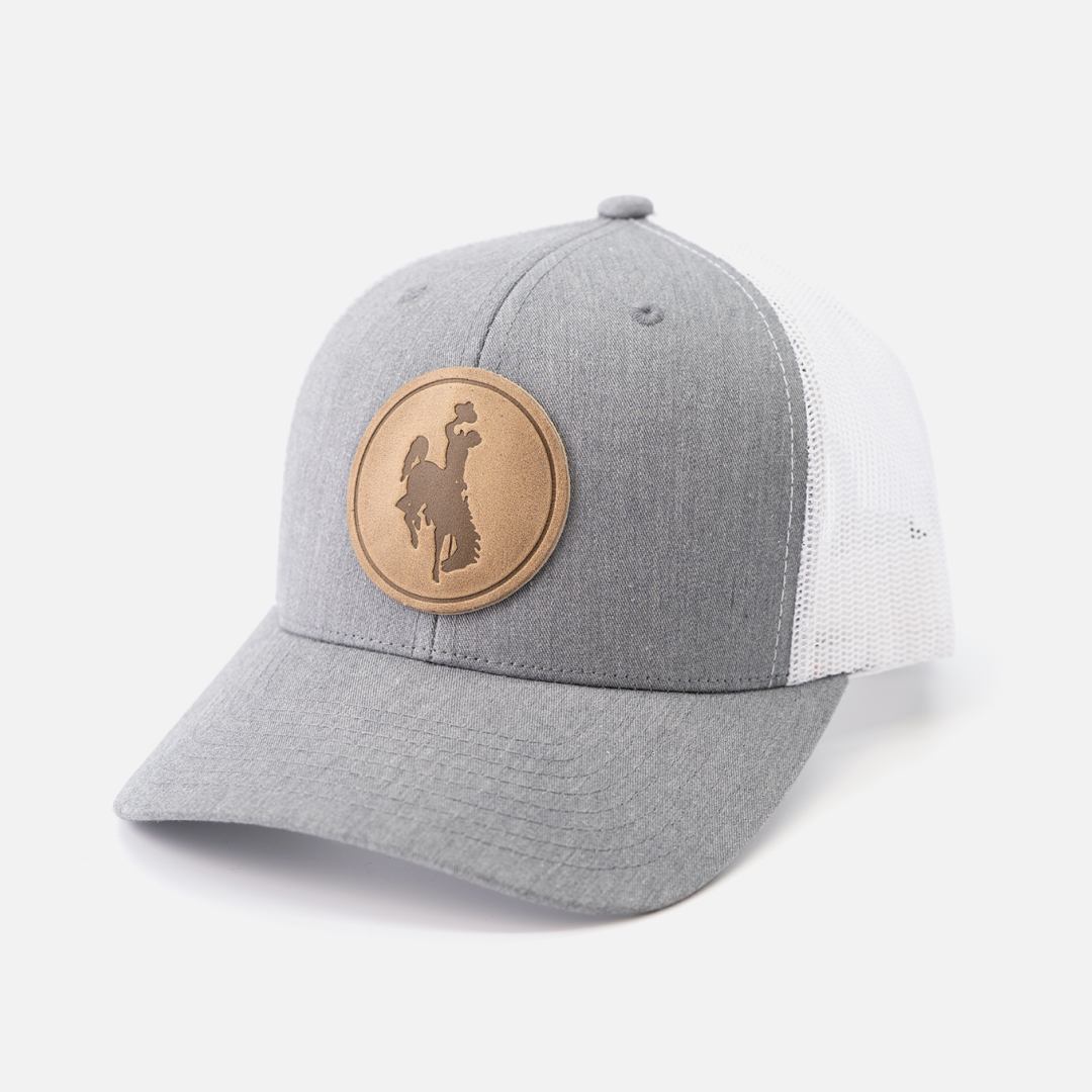 Range Leather Co. - Wholesale Trucker Hat - Unisex - Steamboat Hat - University of Wyoming Leather Patch Hat6