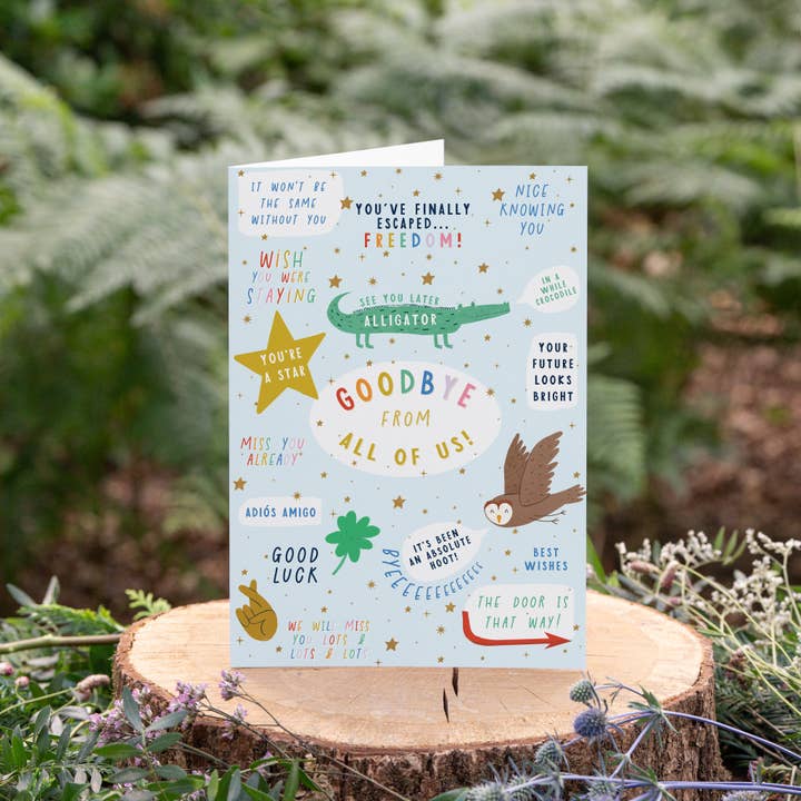 Goodbye from all of us A4 Card for wholesale by Manta Makes