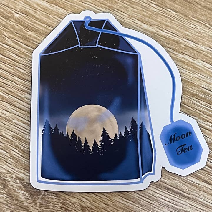 Vinyl 3” Sticker Moon Tea for wholesale by Greetings From Hospitality Lane