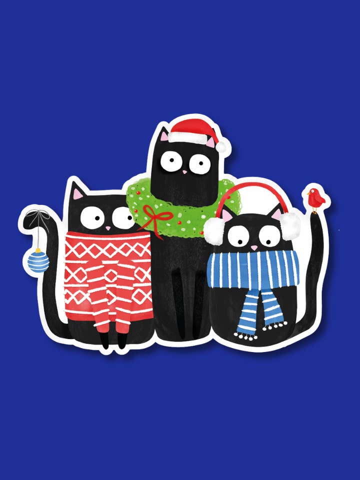 Topper de Porte-Badge - Chats de Noël - Acrylique pour la vente par Snarkynurses