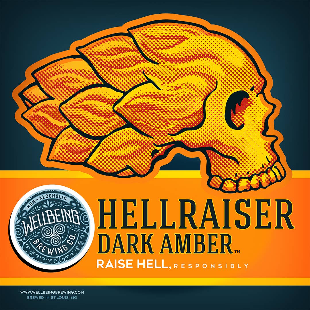 MNG Brands - Wholesale Non-Alcoholic Beer - Hellraiser Dark Amber (6/4-pack) 16oz cans2