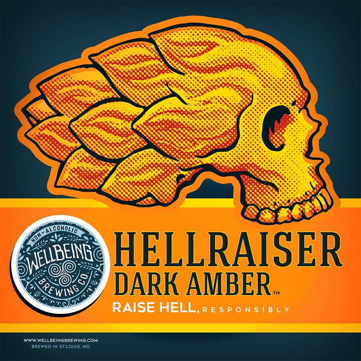 MNG Brands - Wholesale Non-Alcoholic Beer - Hellraiser Dark Amber (6/4-pack) 16oz cans2