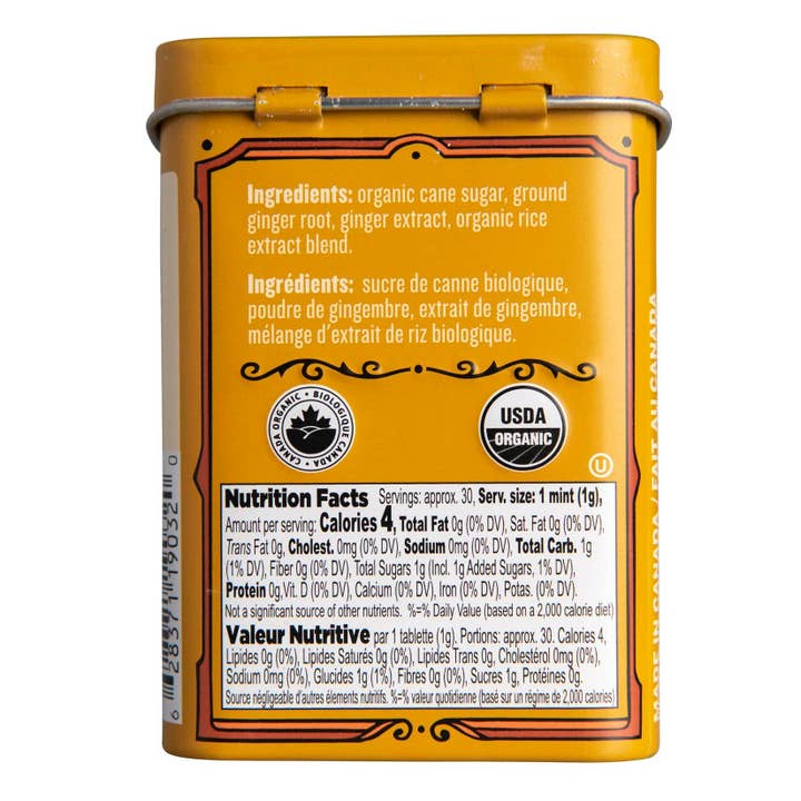 Big Sky Brands Inc. – wholesale Mints – Clawhammer Certified Organic Mints - Spicy Ginger Root 48ct1