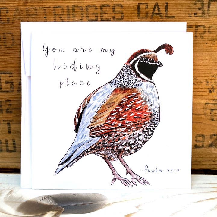 Quail: Faithful and True Christian Series Card for wholesale by Dark Fox Creative