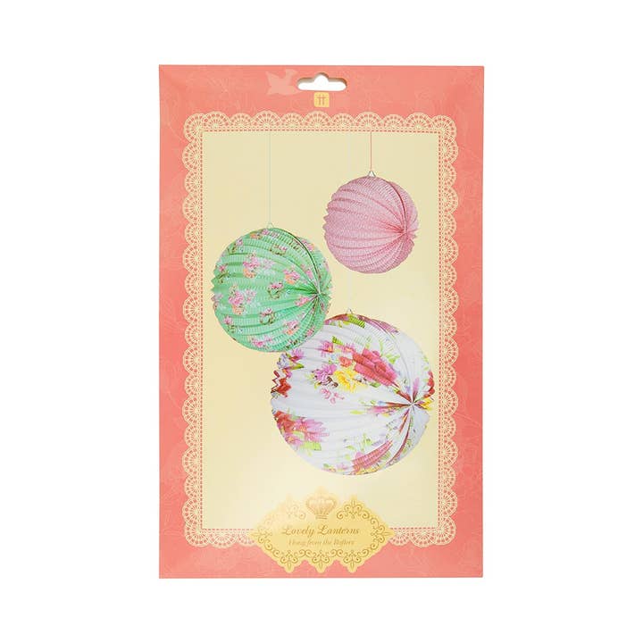 Talking Tables USA - Wholesale Decal - Party Decorations - Mixed Floral Paper Lanterns - 3 Pack | Party Supplies |3