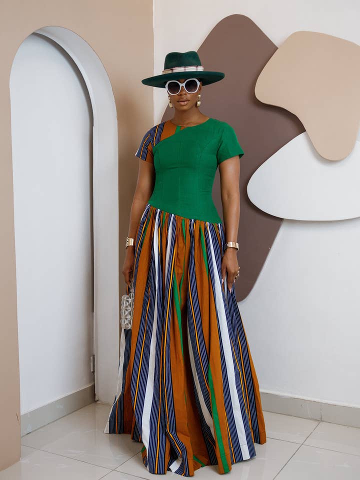 DUA MENKA - Wholesale Dress - Women's - Okaaomee African Maxi Dress1