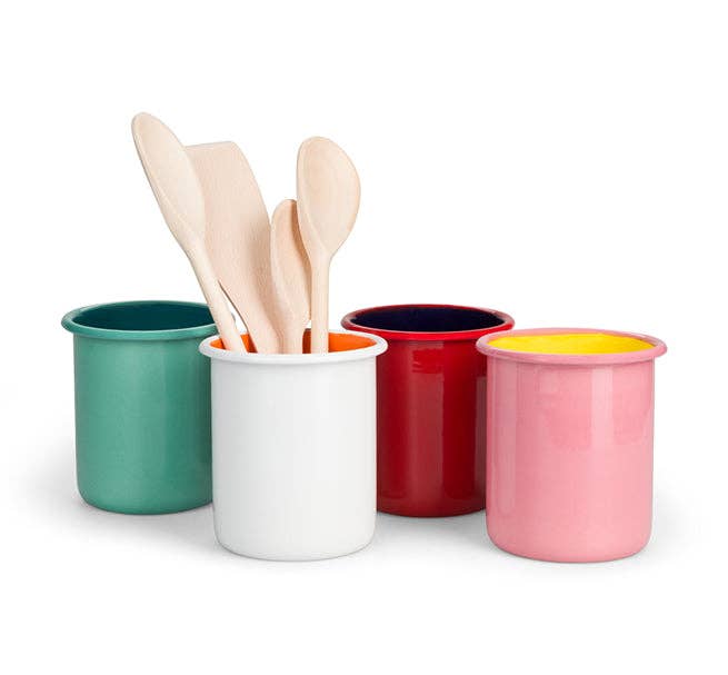 British Colour Standard North America - Wholesale Utensil Holder - BRITISH COLOUR STANDARD - Tall Enamel Utensil Holder in Petrol Blue / Eau De Nil3