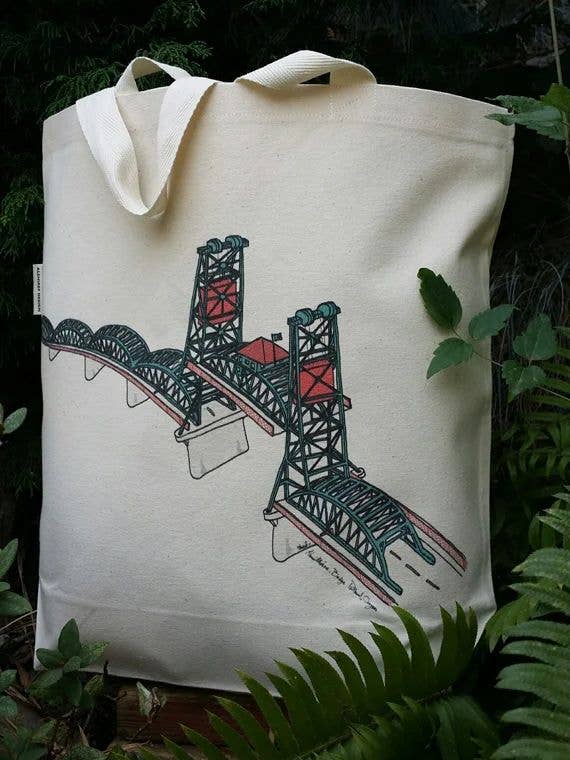 Bolsa de ombro de lona Hawthorne Bridge por atacado de Alshiref Design and Print LLC