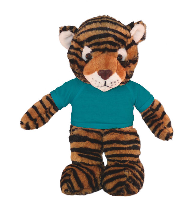 Plushland - Vendita all'ingrosso Peluche - Bambini e neonati - Peluche Floppy Tiger con maglietta personalizzata 12"13