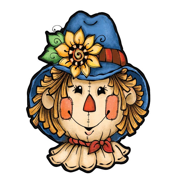 Bannon Design Co. - Wholesale Sign - Fall Blue Scarecrow Door Hanger Sign1