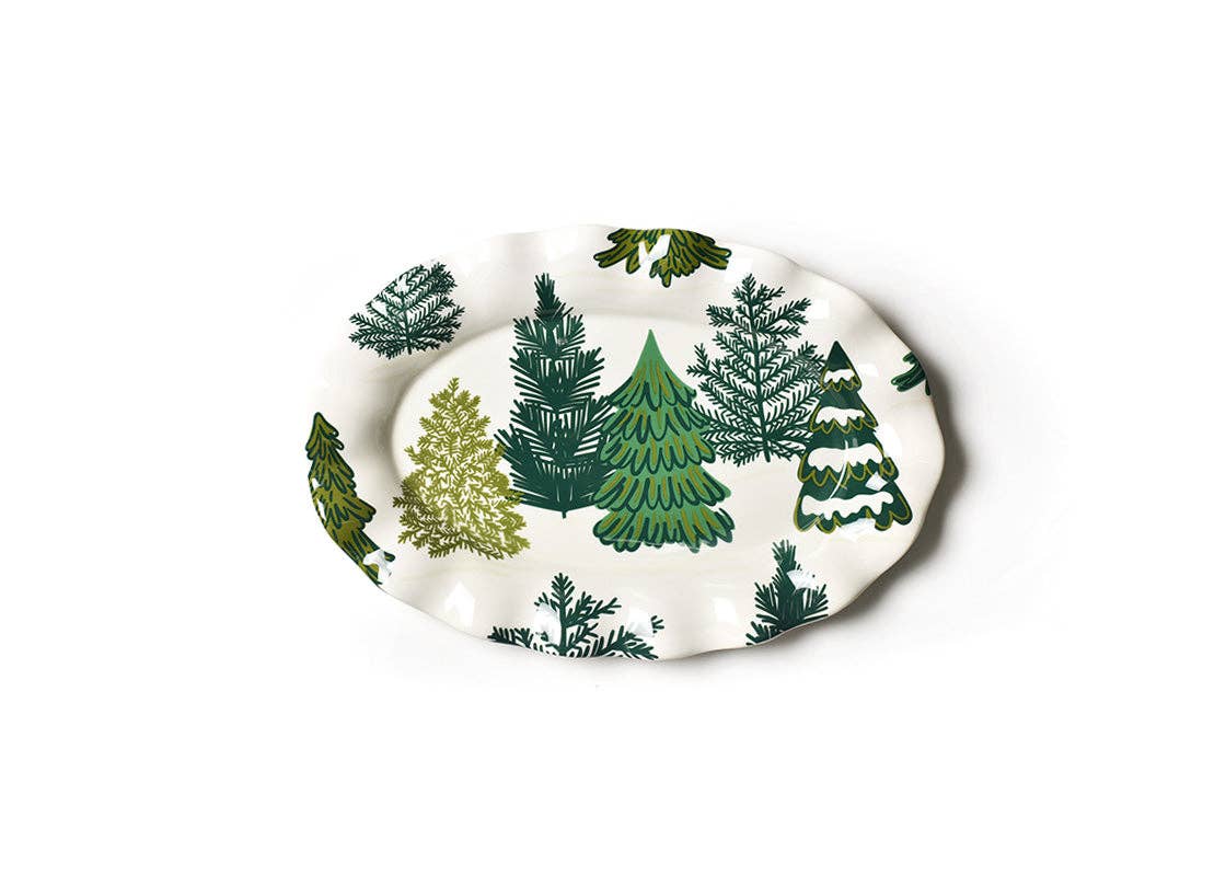 Coton Colors - Vente Plateaux - Plat ovale à volants Friendly Firs