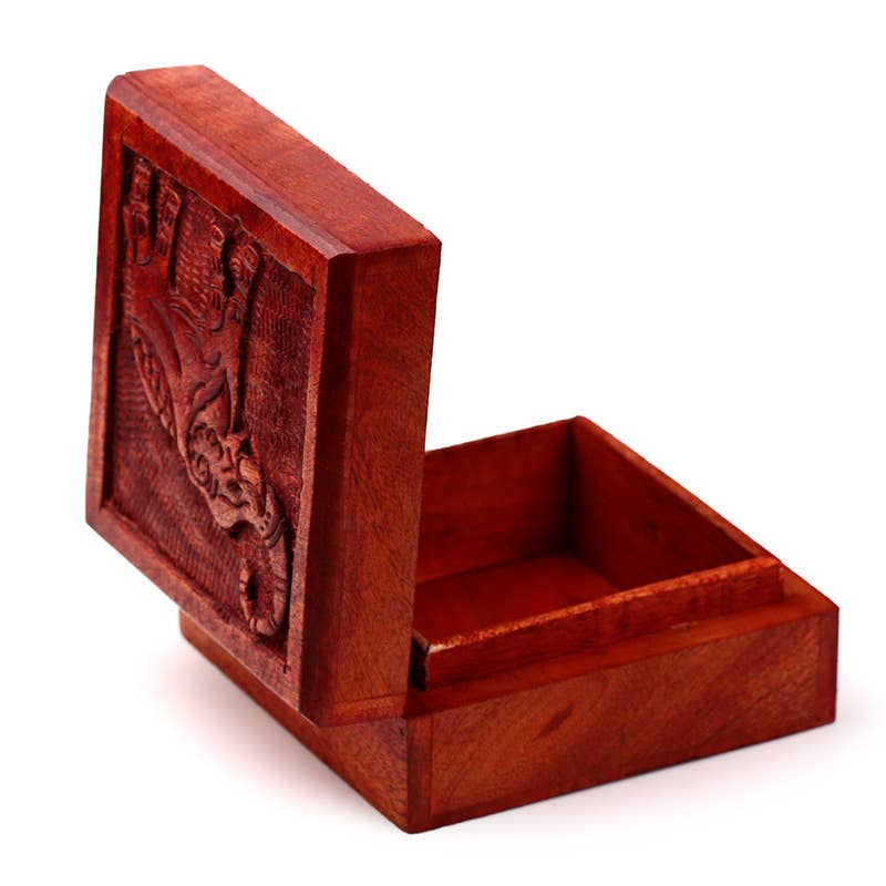 Puckator Ltd – Großhandel Schmuckschatulle/-Organizer – Schmuckkästchen mit Elefantenmotiv aus Mangoholz, geschnitzt2