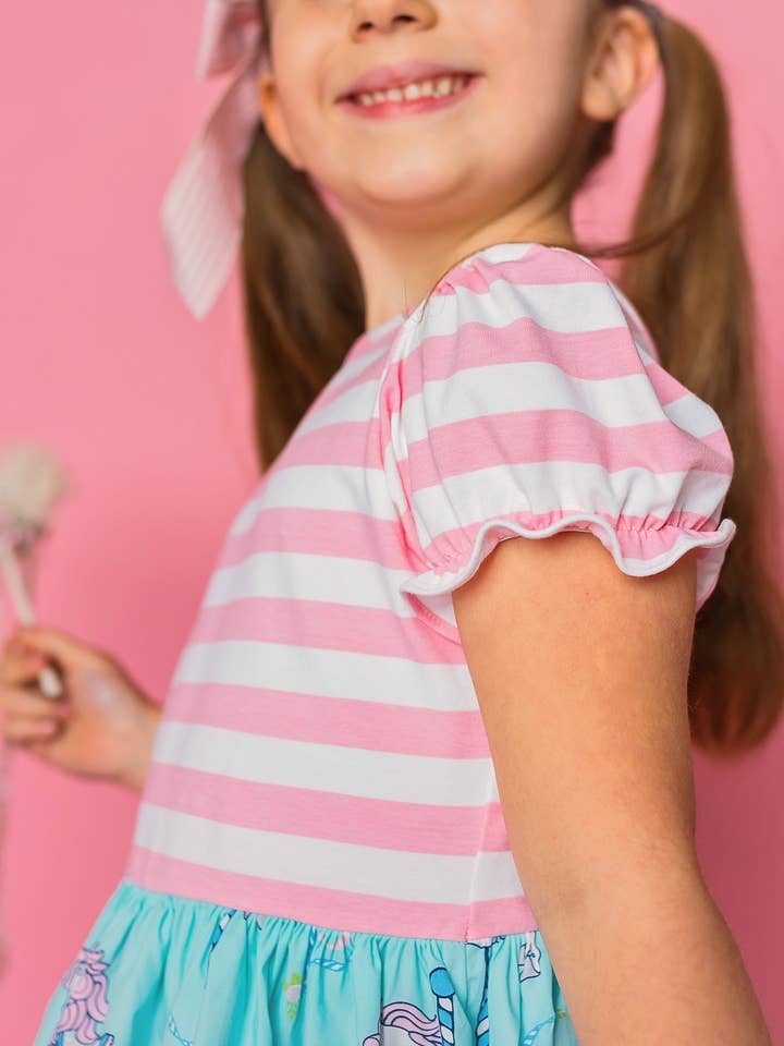 Posh Pickle - Wholesale Dress - Kids - Carousel Short Sleeved Swing Dress8