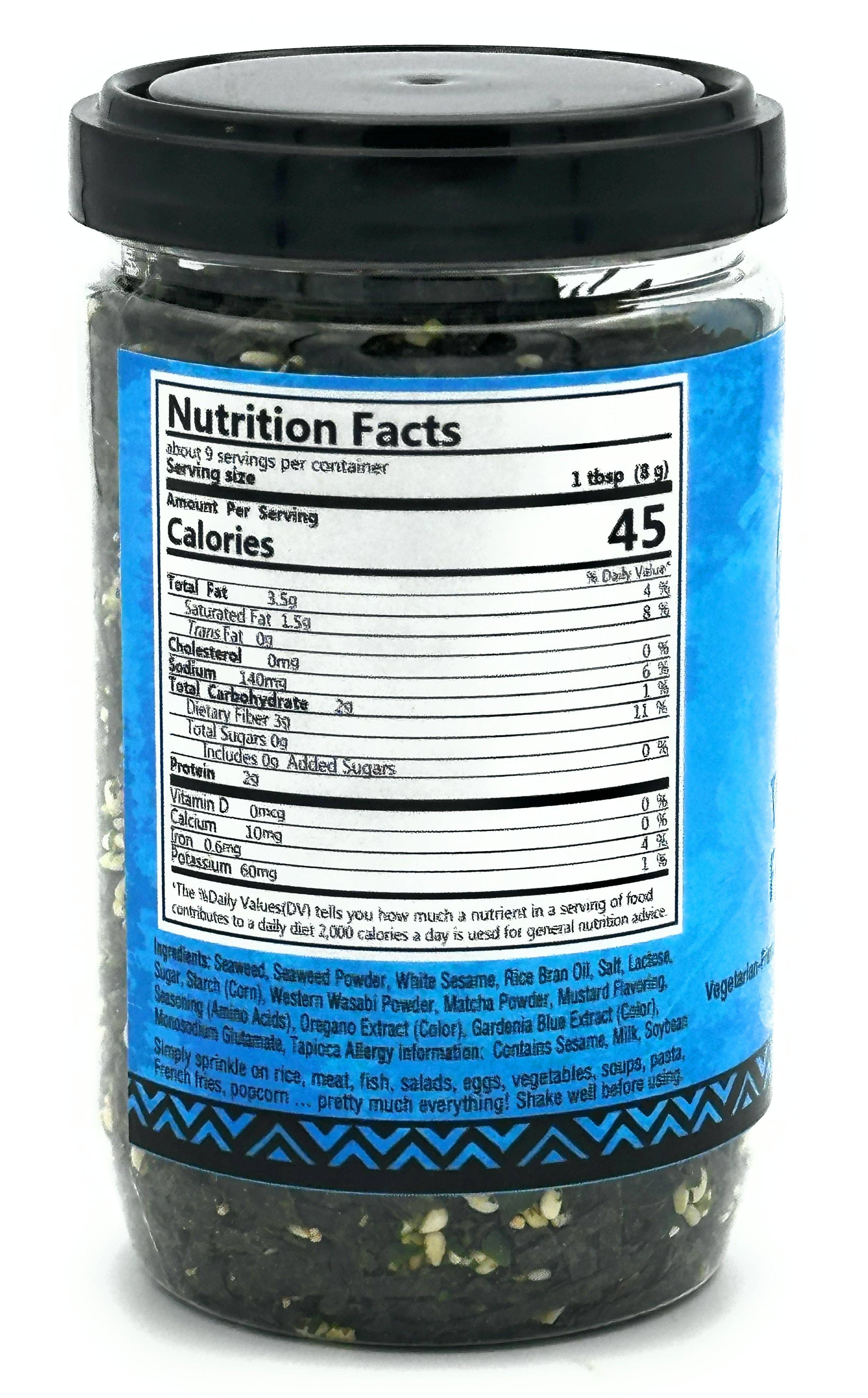 Pono Hawaiian Foods Co - Wholesale Dried Spice Mix - Premium Wasabi-Nori Furikake - 2.5oz 12pc/cs - Plant Based1