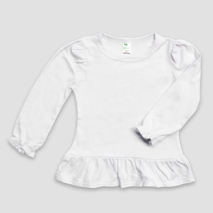 Laughing Giraffe - Wholesale T-Shirt - Kids - Toddler & Kids Puff Long Sleeve Ruffle Hem Top | Youth Girls