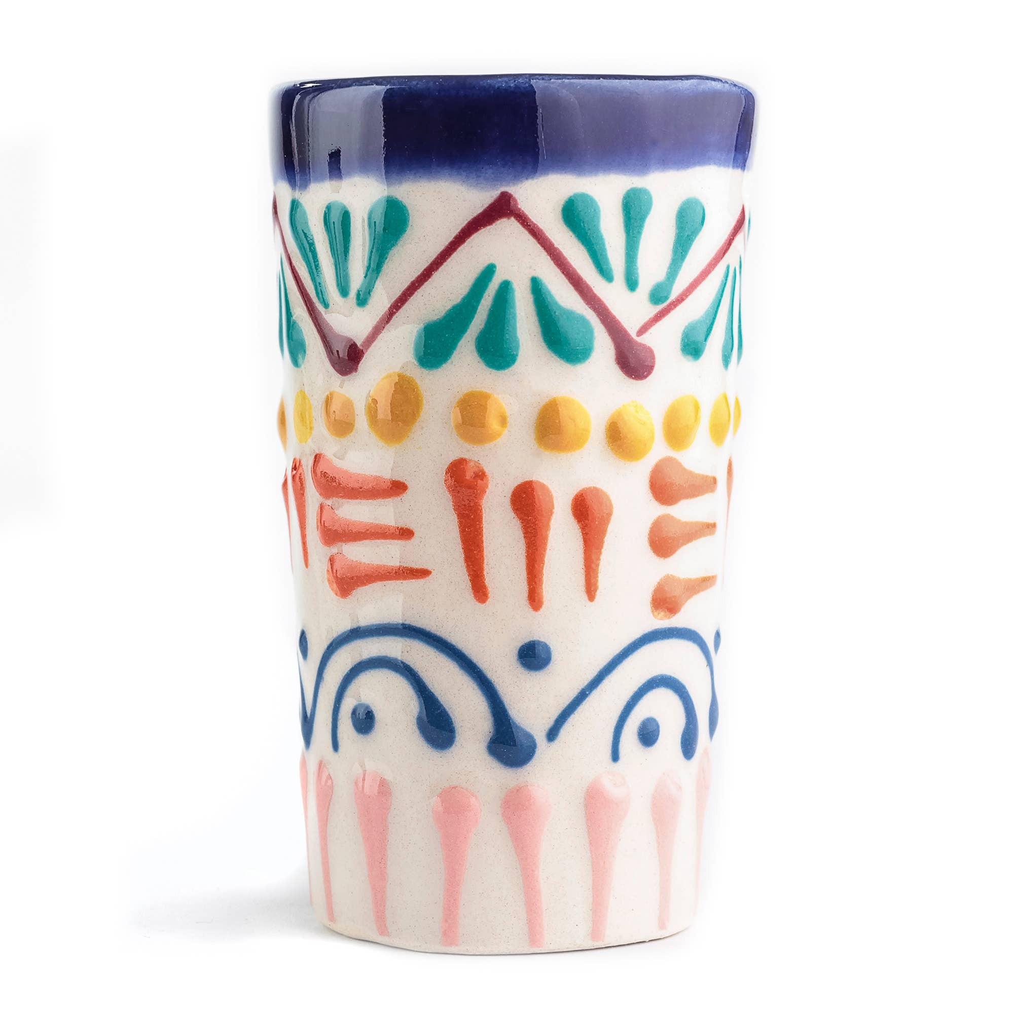 MEXTEQUIL - Wholesale Shot Glass - MEXTEQUIL Talavera Shot Glasses - Set of 4 - 2 Oz-Colors Lace6