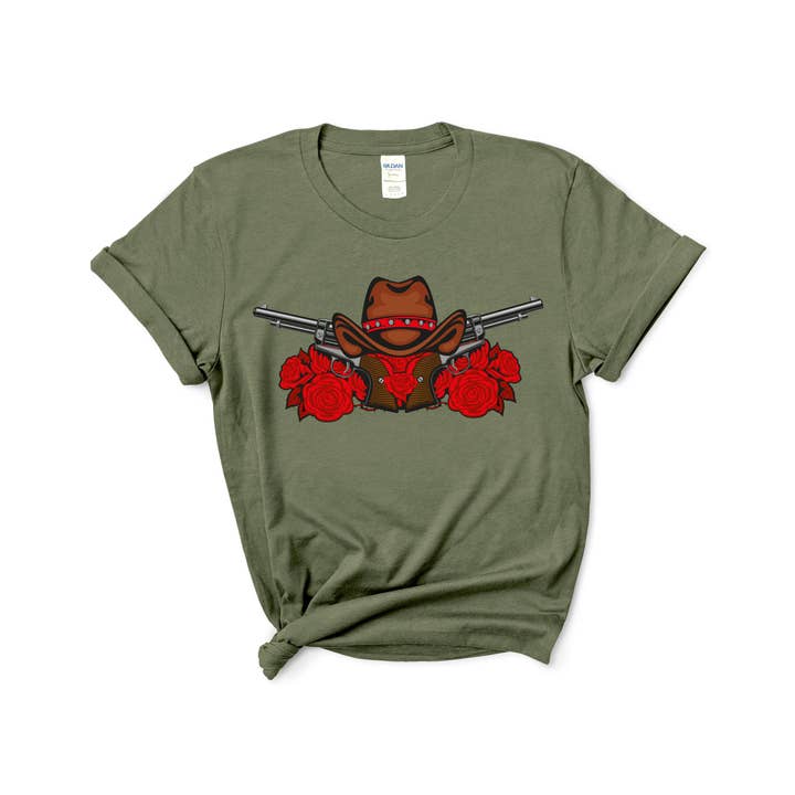 Tidal Colors - Vendita all'ingrosso Maglietta stampata - Donna - Maglietta Cowboy Rose1