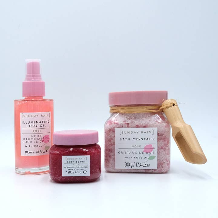 Beauty Goddess - Wholesale Bath & body set - Sunday Rain Rose Fleur Trio2