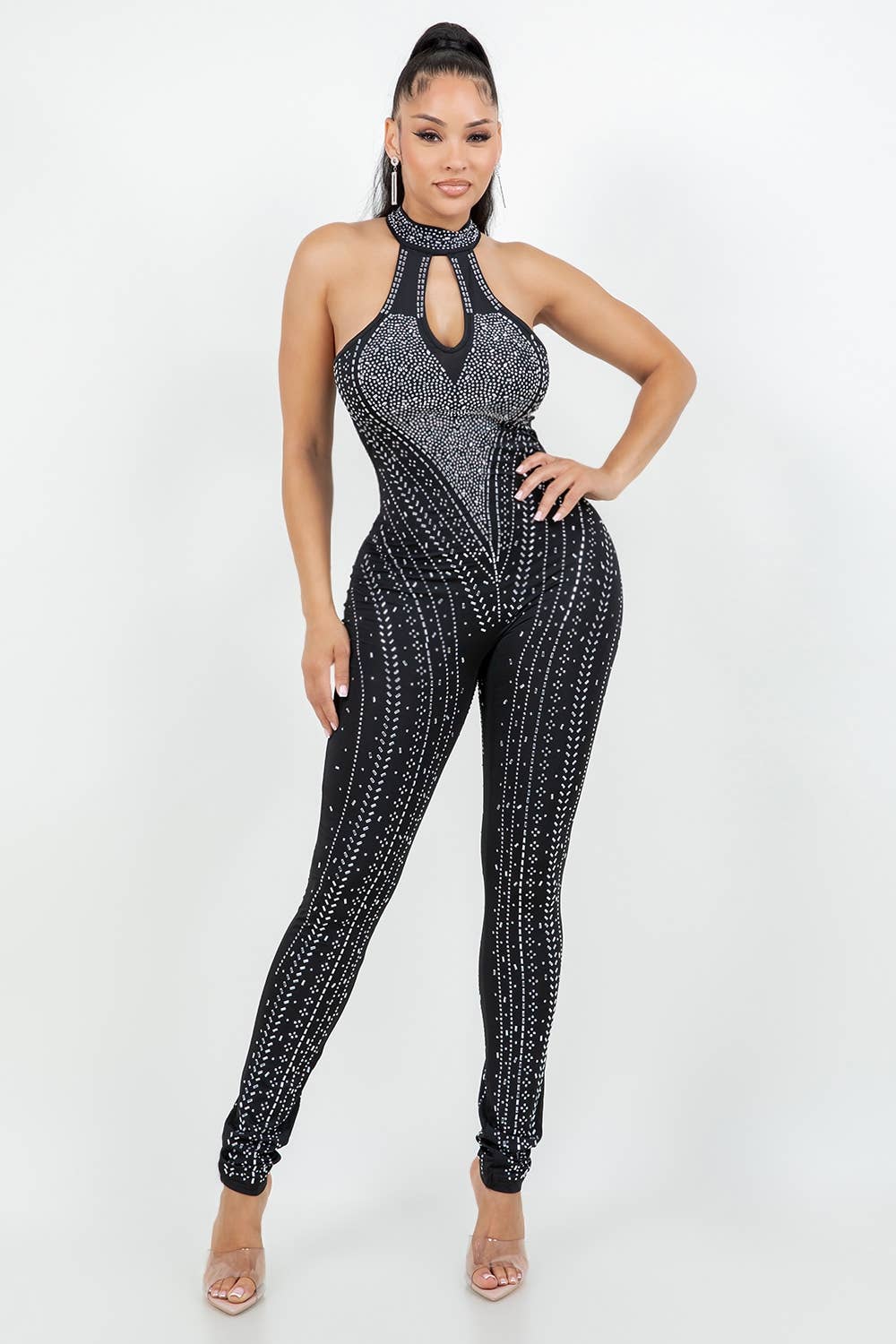 SORT SJ1019 GLIMMER BUKSEDRAGT MED STOPPER for engroshandel på Faire4