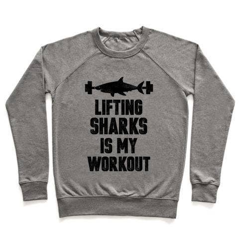 True Modern - Wholesale Graphic Sweatshirt - Unisex - LIFTING SHARKS IS MY WORKOUT CREWNECK SWEATSHIRT