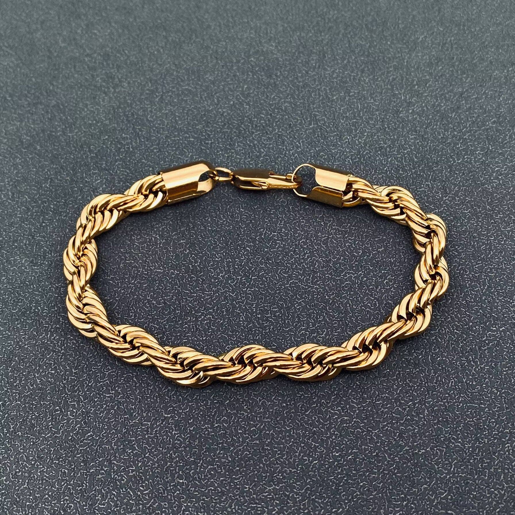 Mio Queena - Wholesale Link & Chain Bracelet - 18K Gold-plated Twist Chain Stainless Steel Bracelet - MJ/BC7