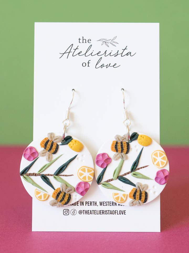 White Bumblebee Print for wholesale by The Atelierista Of Love