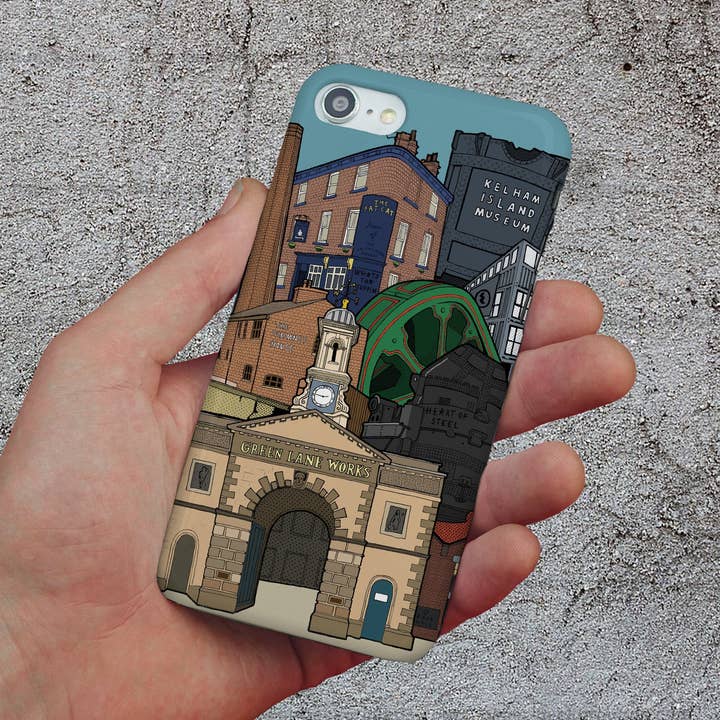 Kelham Island Cityscape - Handyhülle für den Großhandel von Reyt Good Illustration