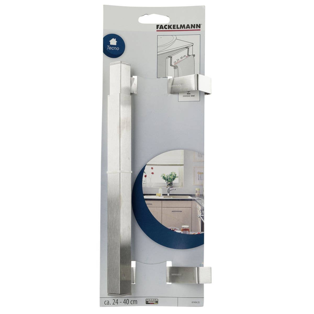 Zenker – wholesale Handukkshållare/-hängare – Fackelmann Tecno utdragbar handdukshållare i rostfritt stål för kök och badrum2