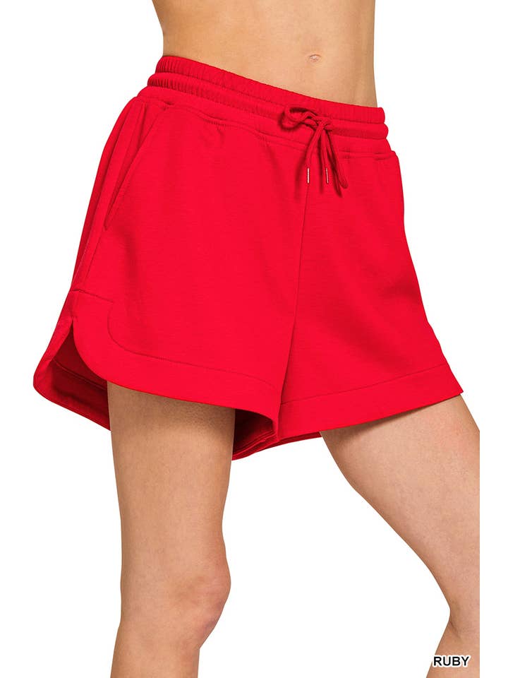 Vanilla Monkey - Wholesale Lounge Shorts - Women's - Scuba Elastic Waistband Shorts With Pocket13