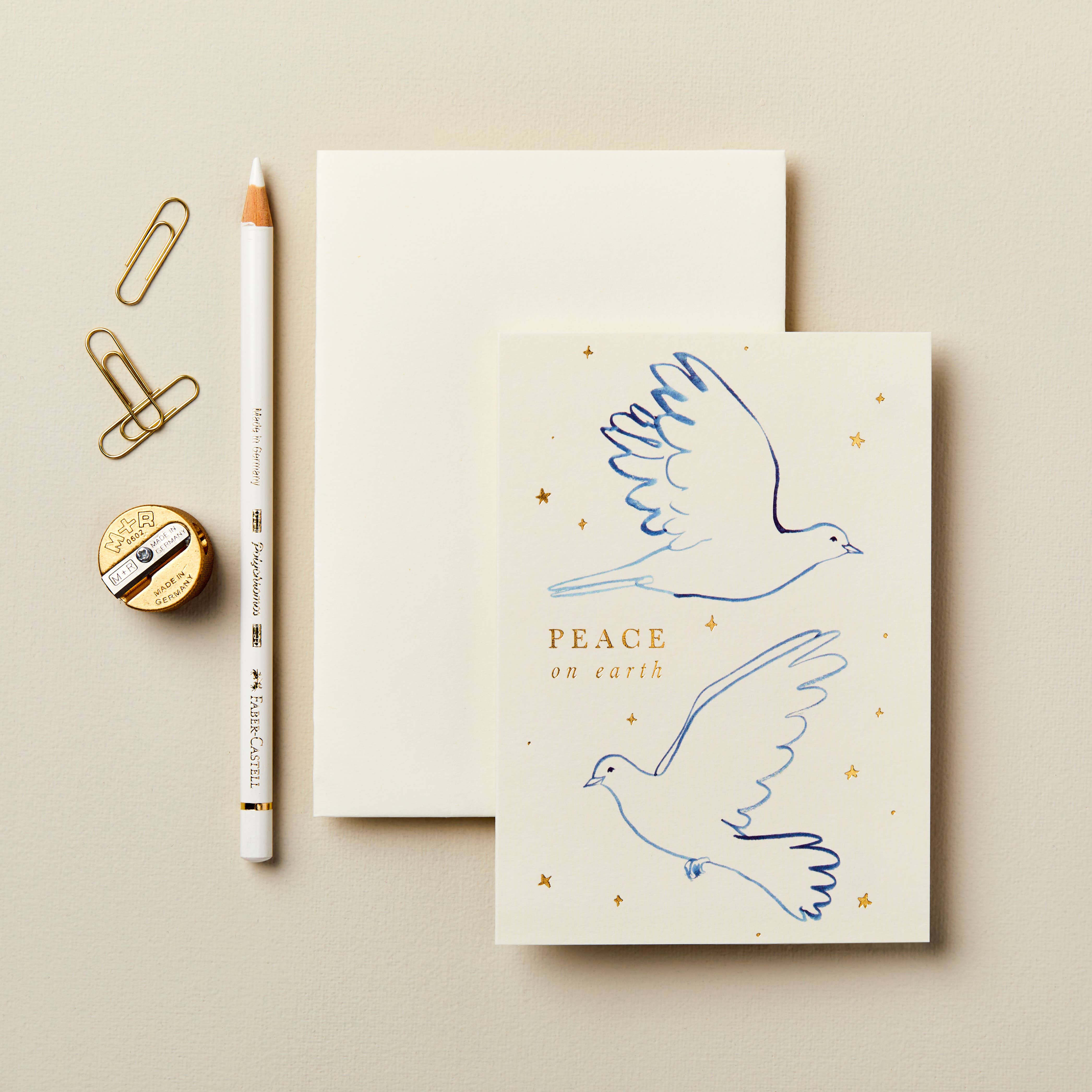 Wanderlust Paper Co - Wholesale Christmas Card - Doves 'Peace on Earth' Card1