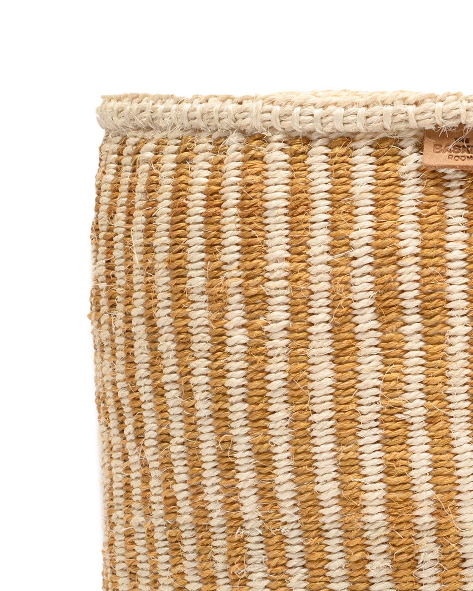 HOTUBA: Gold Pinstripe Woven Storage Basket | Planter | Toy Basket | Desk Tidy for wholesale on Faire8