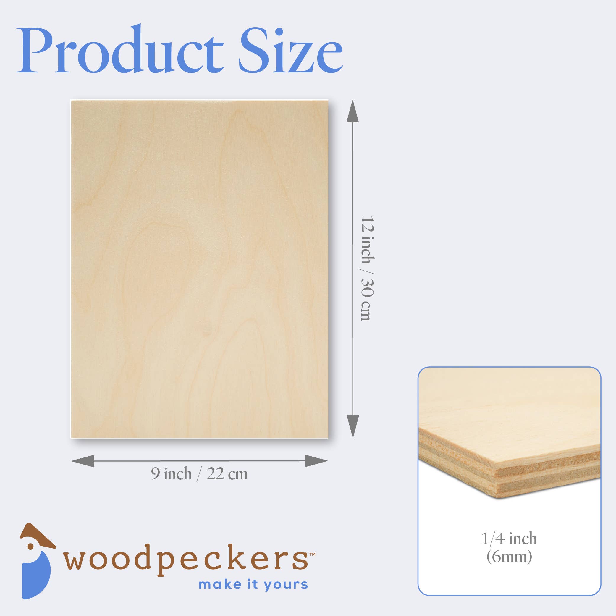 Woodpeckers Crafts - Wholesale DIY Craft Kit - Baltic Birch Plywood (Choose Your Size)10