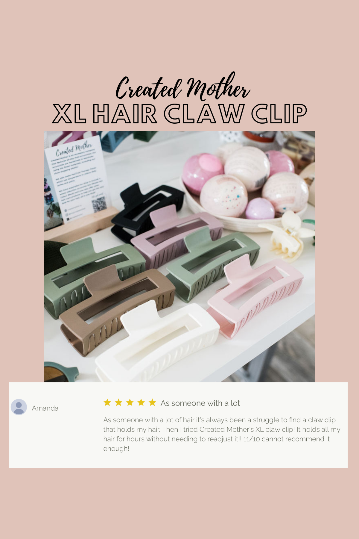 Created Mother - Wholesale Hair Clip - Women's - 12 Assorted Extra Large Hair Claw Clips6