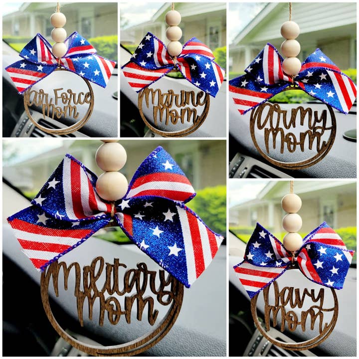 BD Lasers INC. - Wholesale Car Decorative Charm - Women's - Military Themed Mom Car Charms- Fourth of July Memorial Day