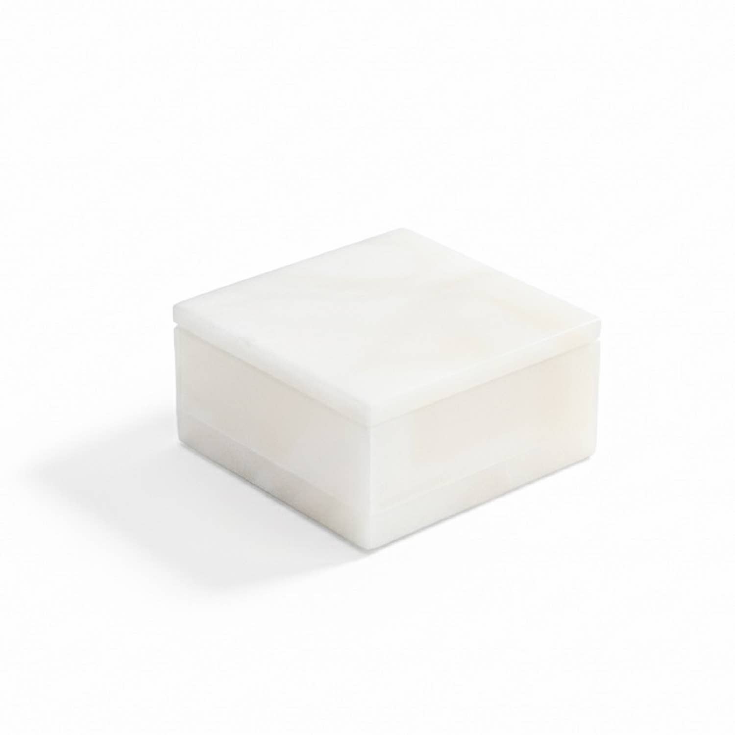 BIDKhome - Wholesale Decorative Tabletop Object - Sm. Alabaster Square Box3