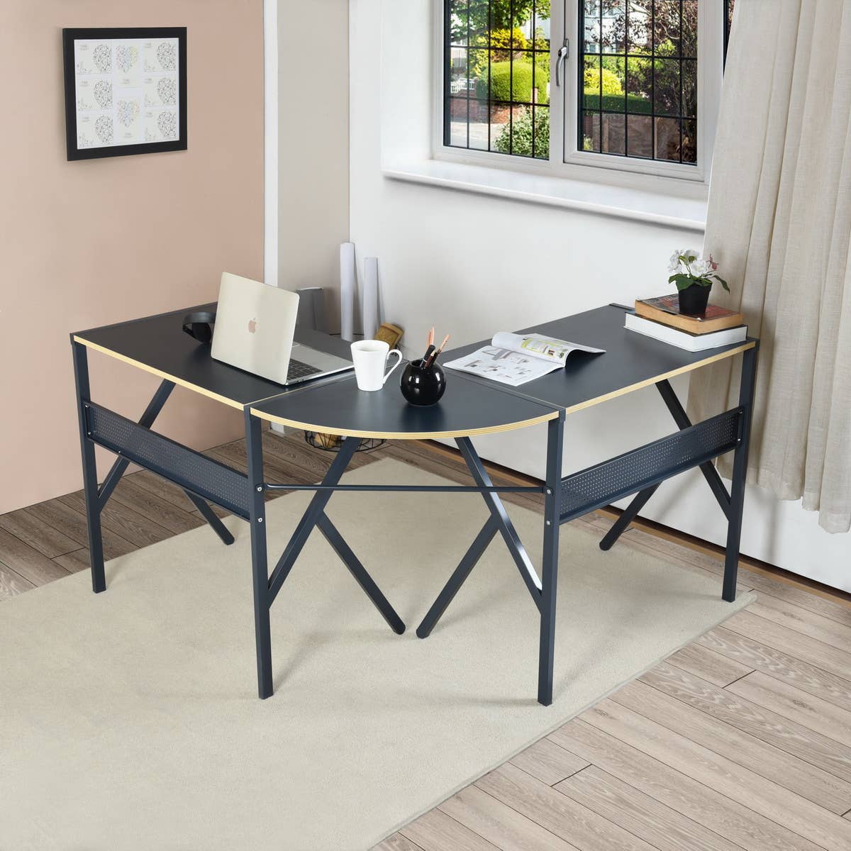HOMYCASA DESIGN INC - Wholesale Desk Set - Modern L-Shaped Corner Desk3