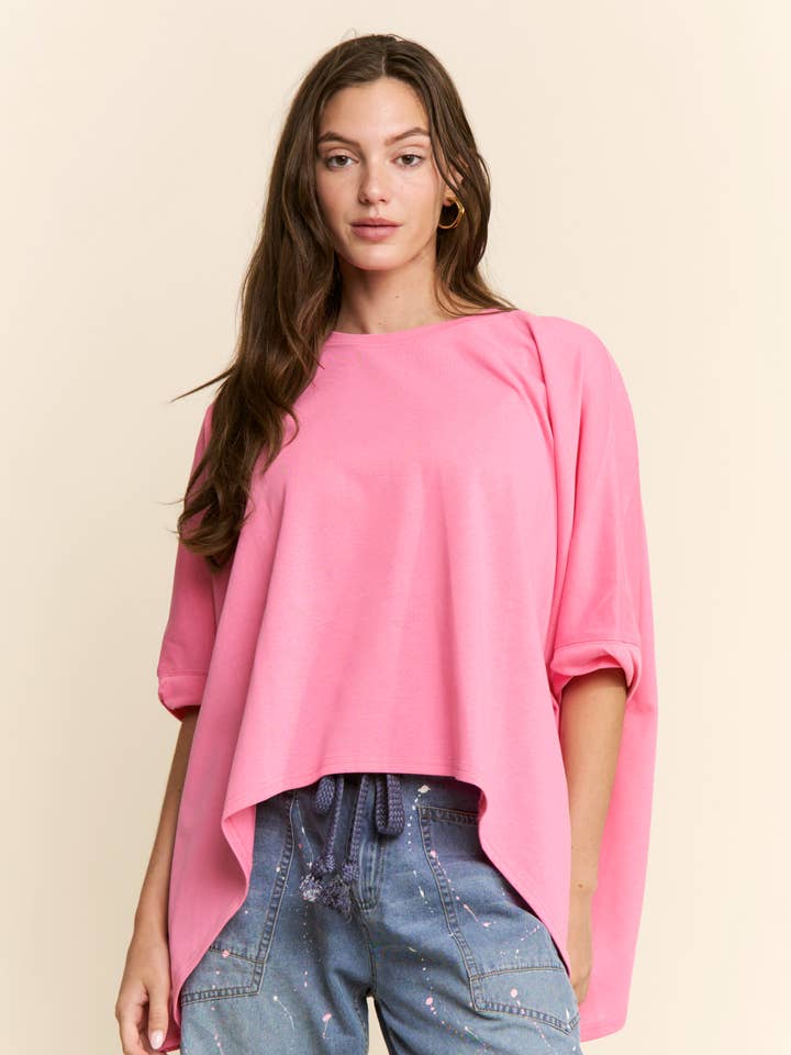 DOLMAN HALF SLEEVE OVERSIZE TOP for wholesale by J.NNA