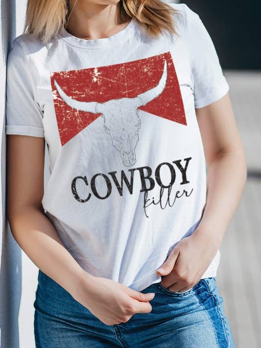 Cowboy Vintage Graphic T-shirt til kvinder for engroshandel hos DOTCOM