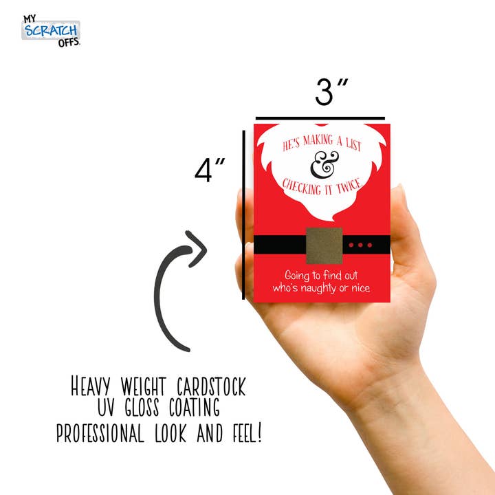 My Scratch Offs - Wholesale Card Game - 50 Santa Naughty Nice Christmas Party Scratch Off Game Cards