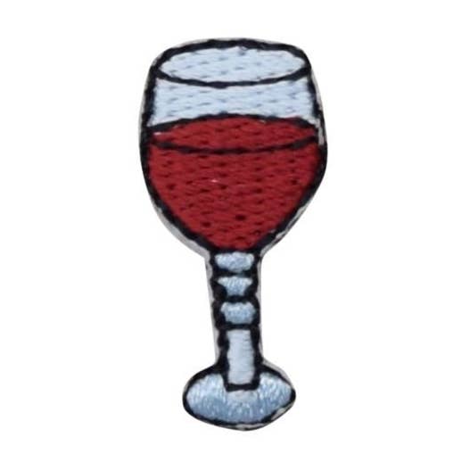 Mini/Small - Red Wine - Drink Glass - Iron on Applique/Embroidered Patch WA63 for wholesale by Wholesale Applique