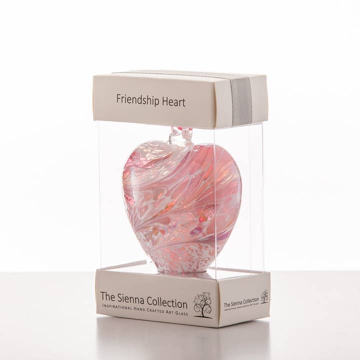 Sienna Glass - Wholesale Ornament - 8cm Friendship Heart - Multicoloured
