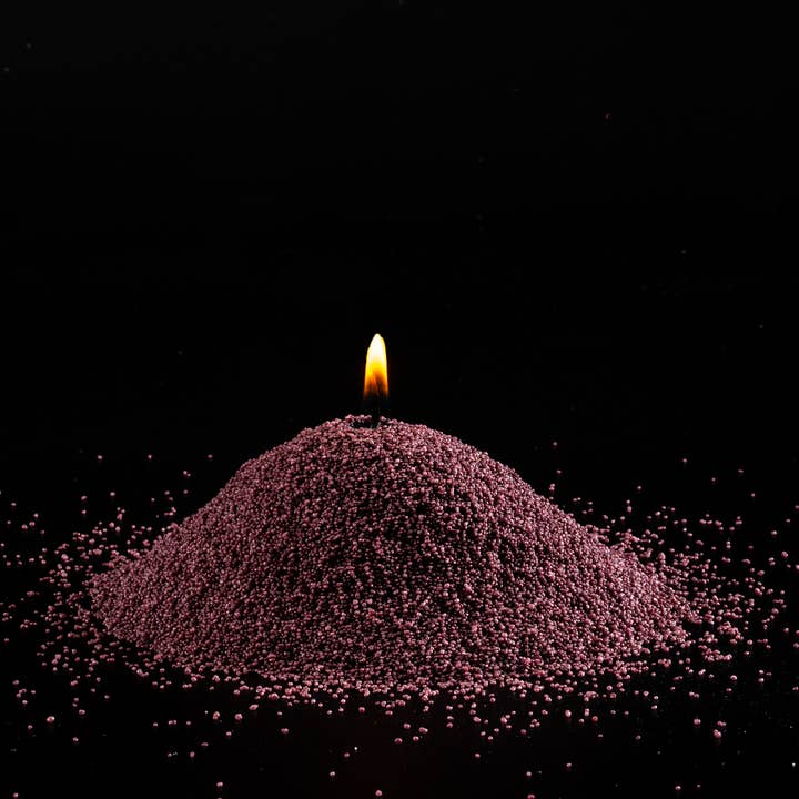 The Candledust - Wholesale Jar/Filled Candle - Dark Lilac Unscented Candle Sand 330g refill + 5 wicks 3