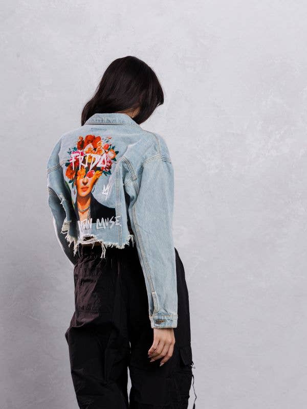 Trio Urban - Wholesale Denim Jacket - Women's - Frida Muse Crop Denim Jacket7