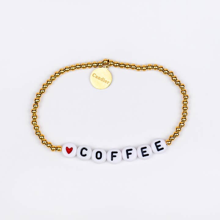 Candier - Wholesale Charm/Dangle Bracelet - Coffee Gold Plated Handmade Adjustable Charm/Dangle Bracelet