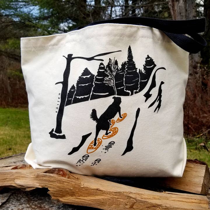 Sac fourre-tout Snowshoe Pup pour la vente par Soijen Illustrations
