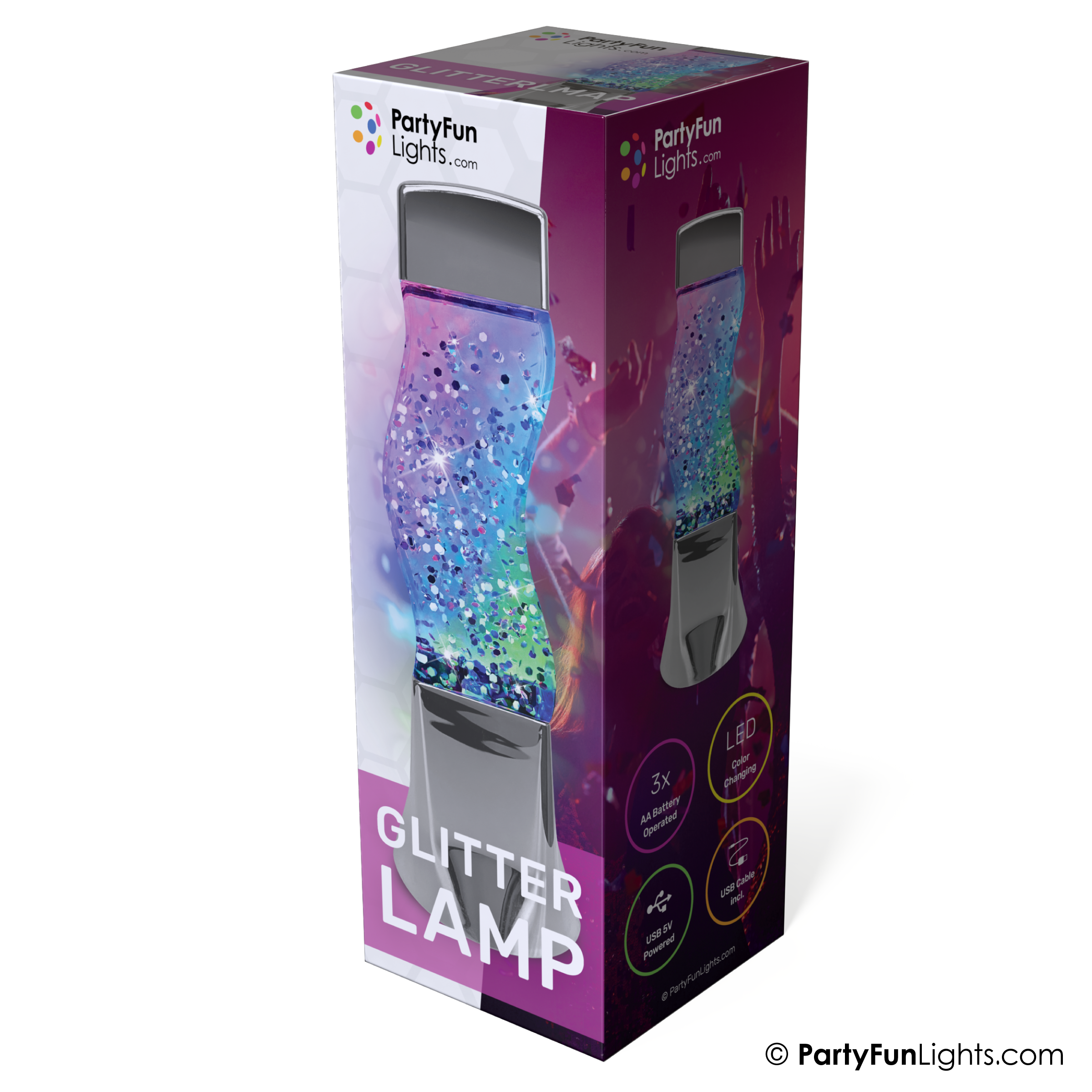 PartyFunLights Europe B.V. - Wholesale Accent/bureaulamp - PartyFunLights - GlitterLamp Multi-Color LED - energy-effici2