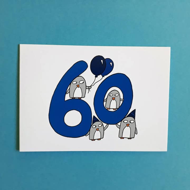 60th Birthday Card for wholesale by Penguin Parade