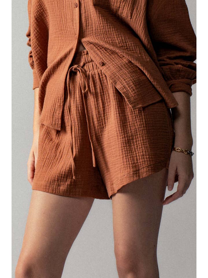 Urban Daizy - Wholesale Lounge Set - Women's - Crinkle Cotton Gauze Resort Button-Up Set23