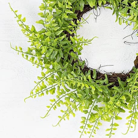 Impressive Enterprises, Inc. - Wholesale Wreath - 29031 - 16in(6.5in) Green Fern Twig Wreath-4/40pcs