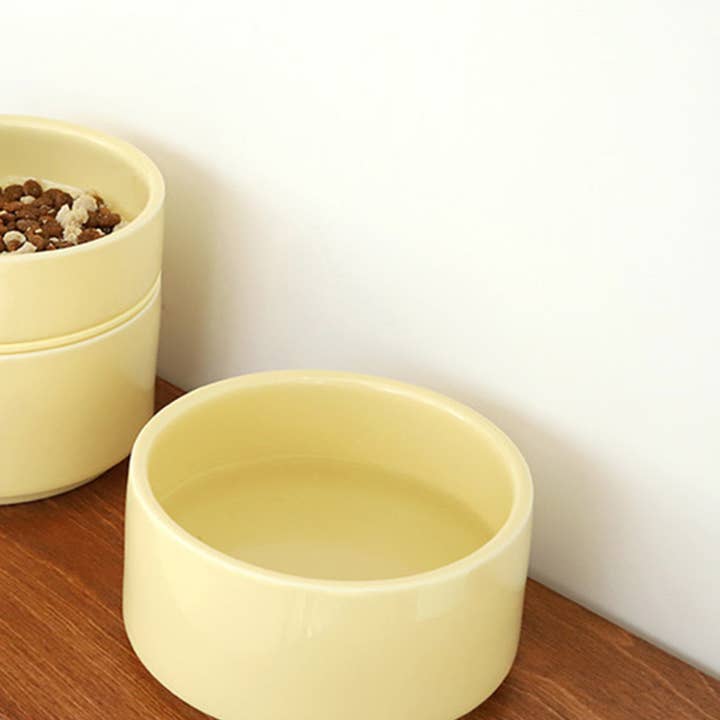 Pets So Good - Wholesale Pet Bowl - Cat/Dog - Pudding Pet Bowl . Lemon Yellow